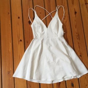 Lulu’s White Backless Skater Dress